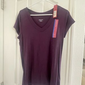 Medona Lg dark Purple Shirt short sleeve